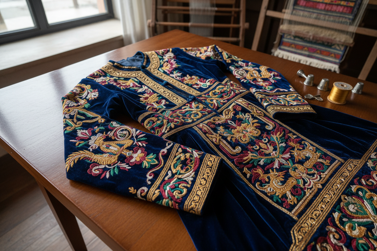 Handcrafted traditional dresses featuring detailed hand embroidery, made with premium fabrics and precise needlework. Each piece is individually stitched, showcasing unique patterns and authentic craftsmanship. These dresses are perfect for collectors, cultural fashion lovers, and anyone who appreciates high-quality handmade artistry. Every item is one-of-a-kind and created with exceptional care.
